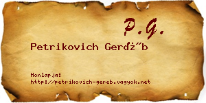 Petrikovich Geréb névjegykártya